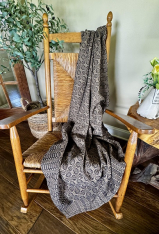 WICKFORD BLACK/TAN THROW *NEW*